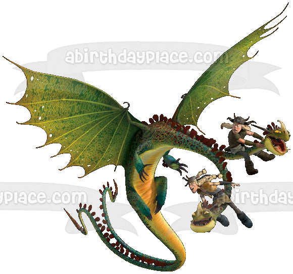 How to Train Your Dragon Zippleback Tuffnut Ruffnut Edible Cake Topper Image ABPID12171