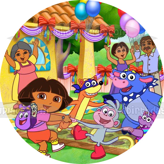 Dora la Exploradora Botas Swiper Mochila Tico Benny Globos Adorno comestible para tarta Imagen ABPID12179 