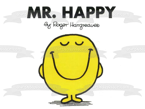 Mr. Men Mr. Happy Edible Cake Topper Image ABPID12225