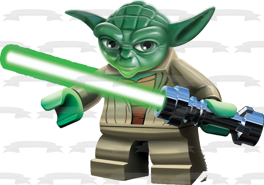 LEGO Star Wars Yoda Edible Cake Topper Image A Place