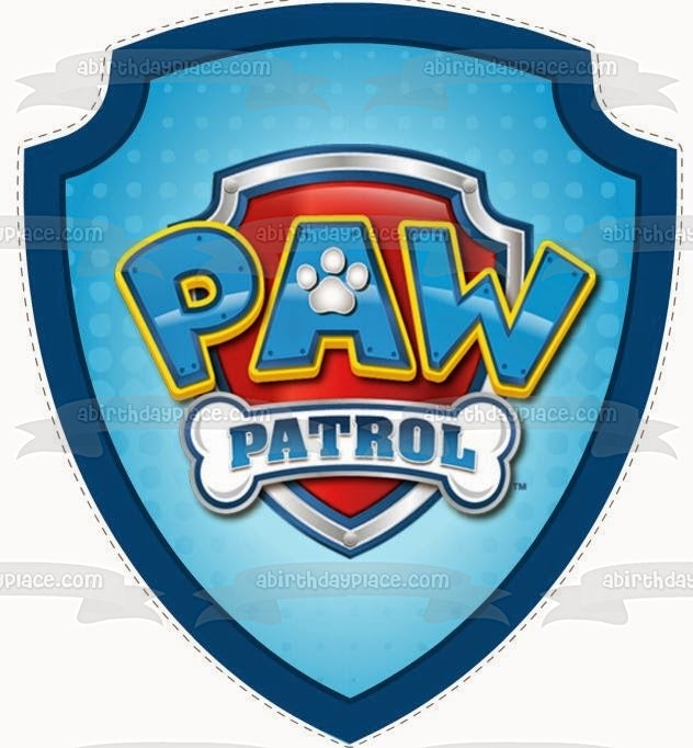 Paw Patrol Shield Badge Edible Cake Topper Image ABPID12692