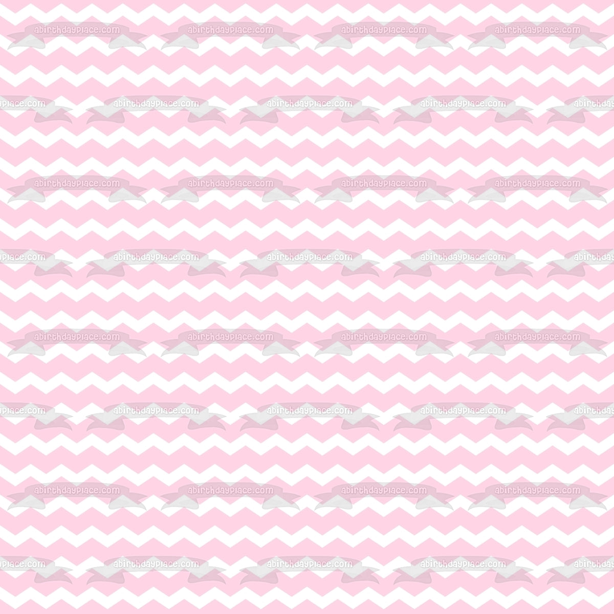 Pink and White Zig Zag Pattern Background Edible Cake Topper Image ABPID12717