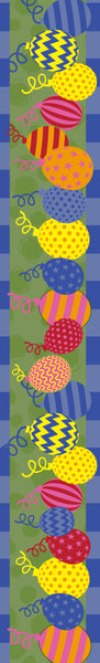 Party Balloons Stripes Polka Dot Chevron Edible Cake Topper Image Strips ABPID13095