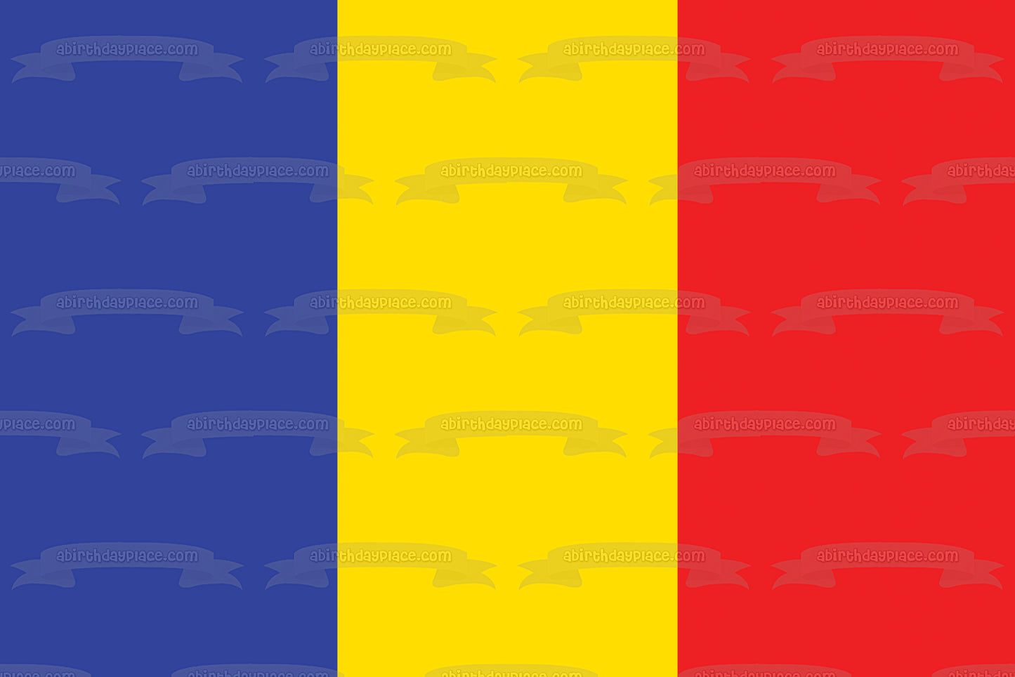 Adorno comestible para tarta con bandera civil de Andorra, color azul, amarillo y rojo, imagen ABPID13146 