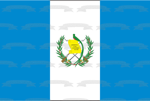 Flag of Guatemala Blue White Pabellón Nacional Edible Cake Topper Image ABPID13151