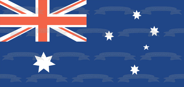 Flag of Australia Red White Blue Edible Cake Topper Image ABPID13505