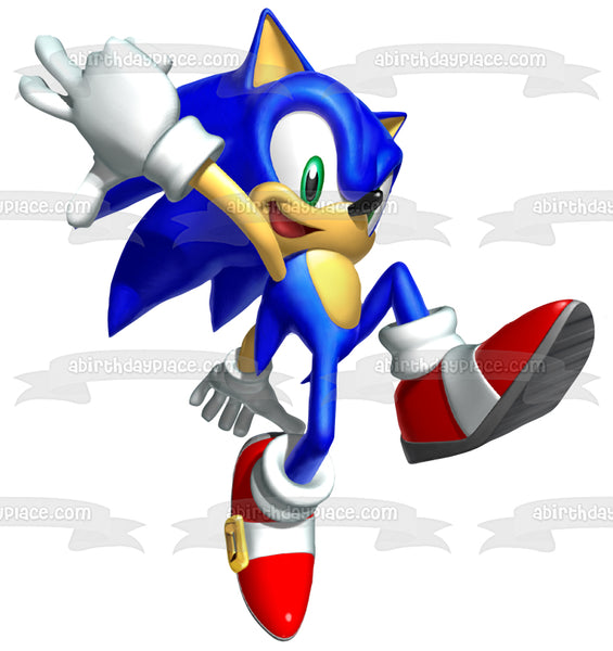 Sonic the Hedgehog Running Edible Cake Topper Image ABPID13642