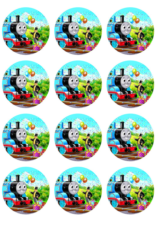 Thomas y sus amigos Feliz cumpleaños Sir Topham Hatt Imágenes comestibles para cupcakes ABPID14778 
