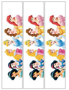 Disney Princess Ariel Belle Cinderella Snow White Aurora Jasmine Edible Cake Topper Image Strips ABPID14780