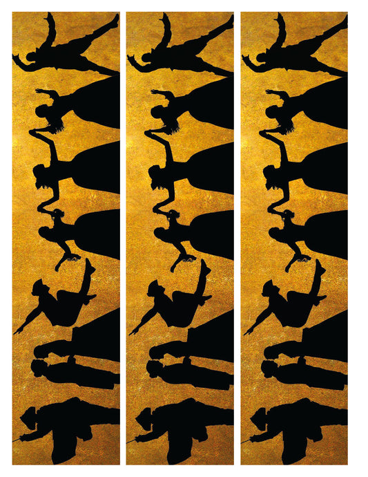 Siluetas de personajes musicales de Hamilton, tiras de imágenes comestibles para decoración de tartas ABPID14782