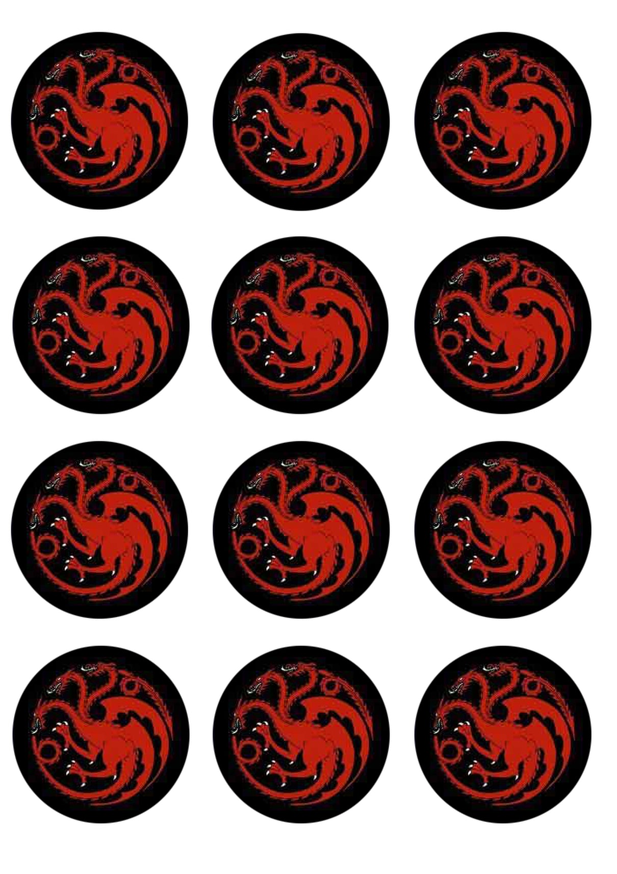 Game Of Thrones Cupcake Toppers