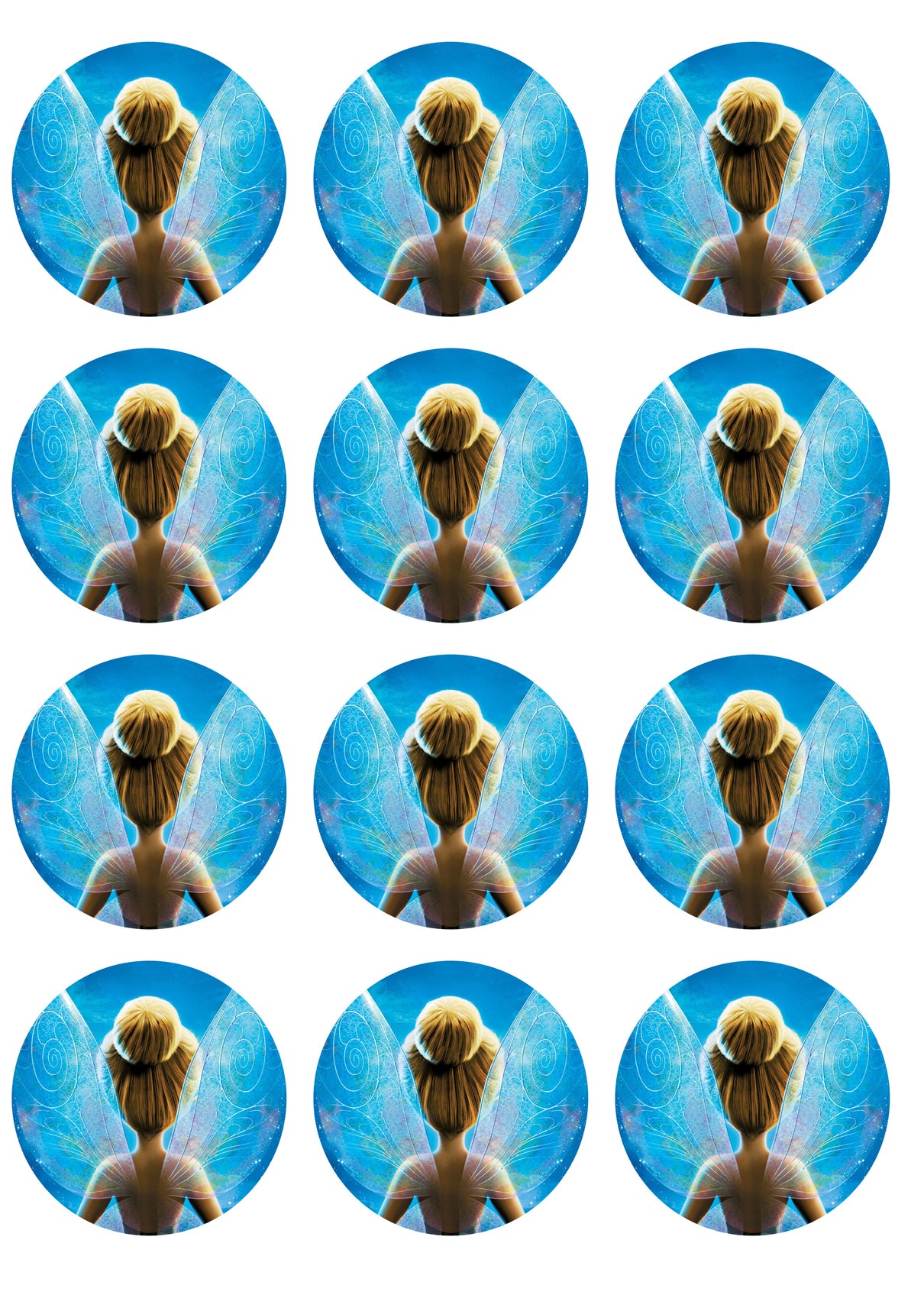 Disney Tinker Bell Peter Pan Fairy Wings Edible Cupcake Topper Images ABPID14857