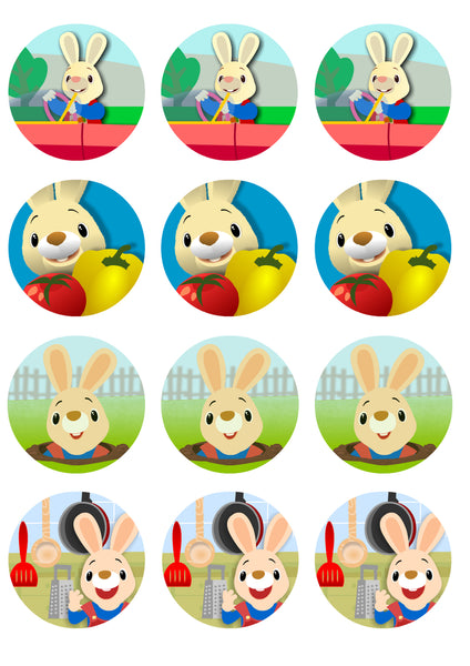 Harry the Bunny Vegetables Cooking Appliances Fences Edible Cupcake Topper Images ABPID14867