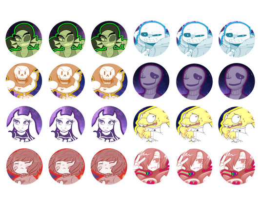 Undertale Flowey Toriel Frisk Sans Papyrus Undyne Alphys Meltaton Imágenes comestibles para cupcakes ABPID14868 