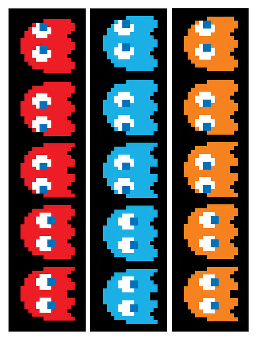 Pac-Man Ghosts Inky Blinky Clyde Edible Cake Topper Image Strips ABPID14880