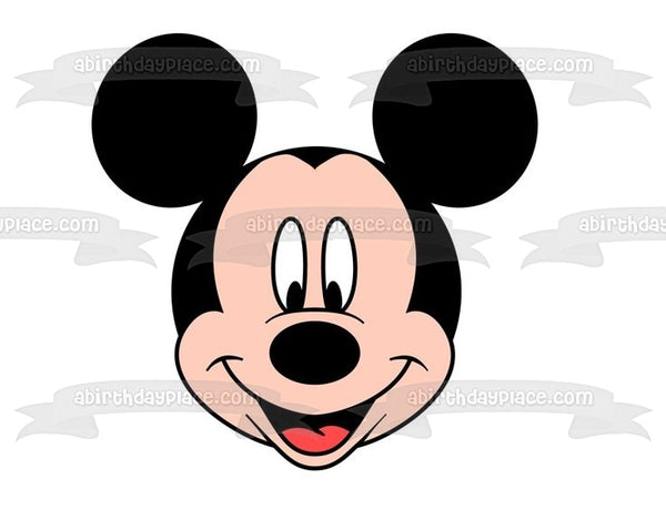 Disney Mickey Mouse Face Edible Cake Topper Image ABPID15339