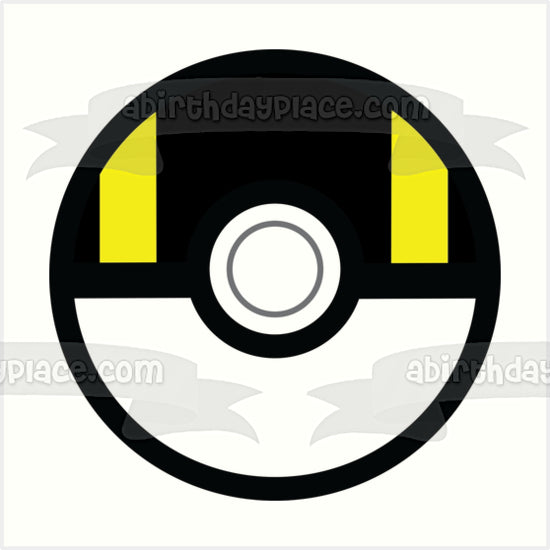 Pokemon Poke Ball Ultra Ball Edible Cake Topper Image ABPID15472