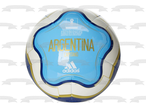 Argentina National Football Team Soccer Ball Edible Cake Topper Image ABPID20623