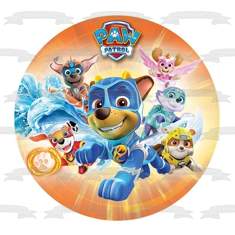Paw Patrol Super Pup Heros Ryder Marshall Skye Everest Rocky Chase Decoración comestible para tarta imagen ABPID22040 
