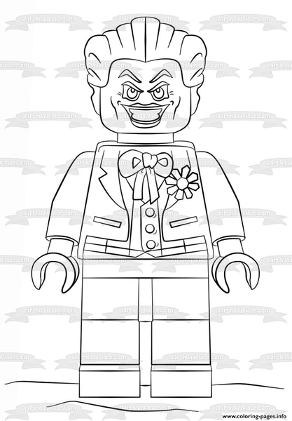 DC Comics the LEGO Joker Black and White Edible Cake Topper Image ABPID22100
