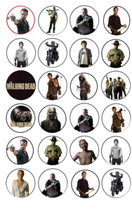 The Walking Dead Rick Daryl Merle Carl Michone Glen Zombies Andrea Edible Cupcake Topper Images ABPID24380