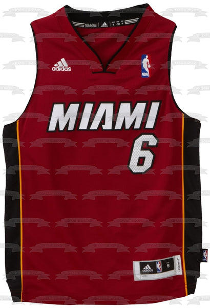 NBA Miami Heat Basketball 2012 Jersey Number 6 Edible Cake Topper Image ABPID24386