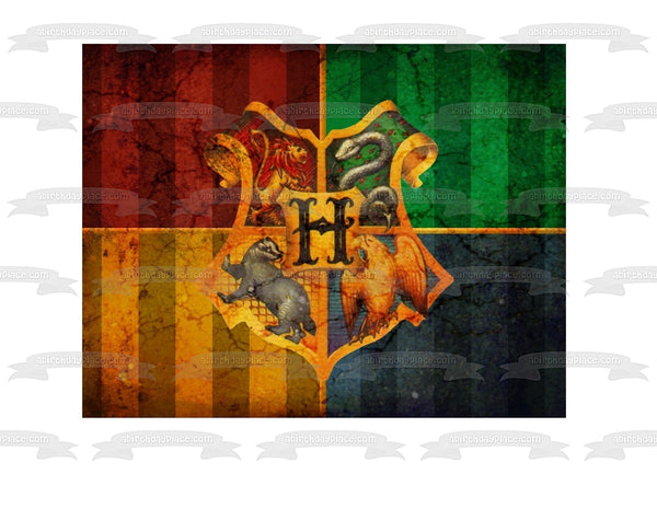 Harry Potter Crest Gryffindor Hufflepuff Ravenclaw Slytherin Edible Cake Topper Image ABPID25010