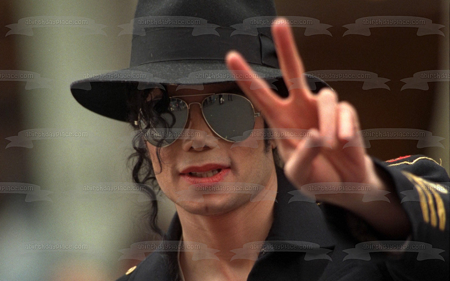 Michael Jackson Peace Sign Edible Cake Topper Image ABPID26857