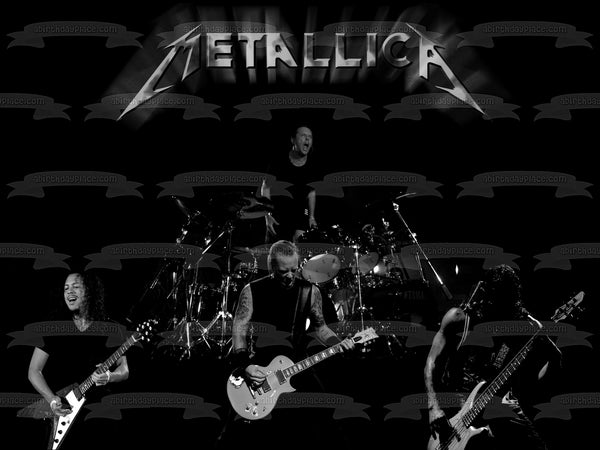 Metallica Rock Band James Hetfield Lars Ulrich Clliff Burton Kirk Hammett Edible Cake Topper Image ABPID26876