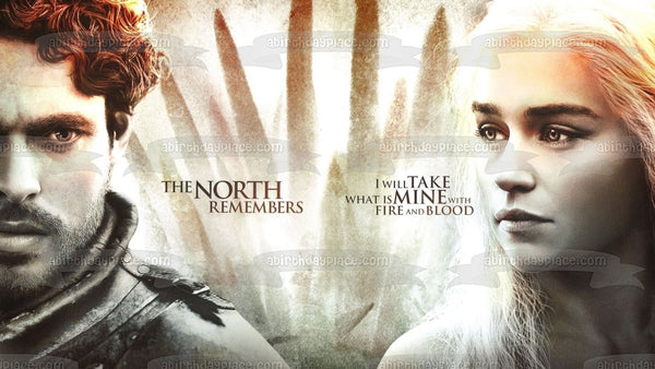 Game of Thrones the North Remembers Daenerys Targaryen Robb Stark Edible Cake Topper Image ABPID26940