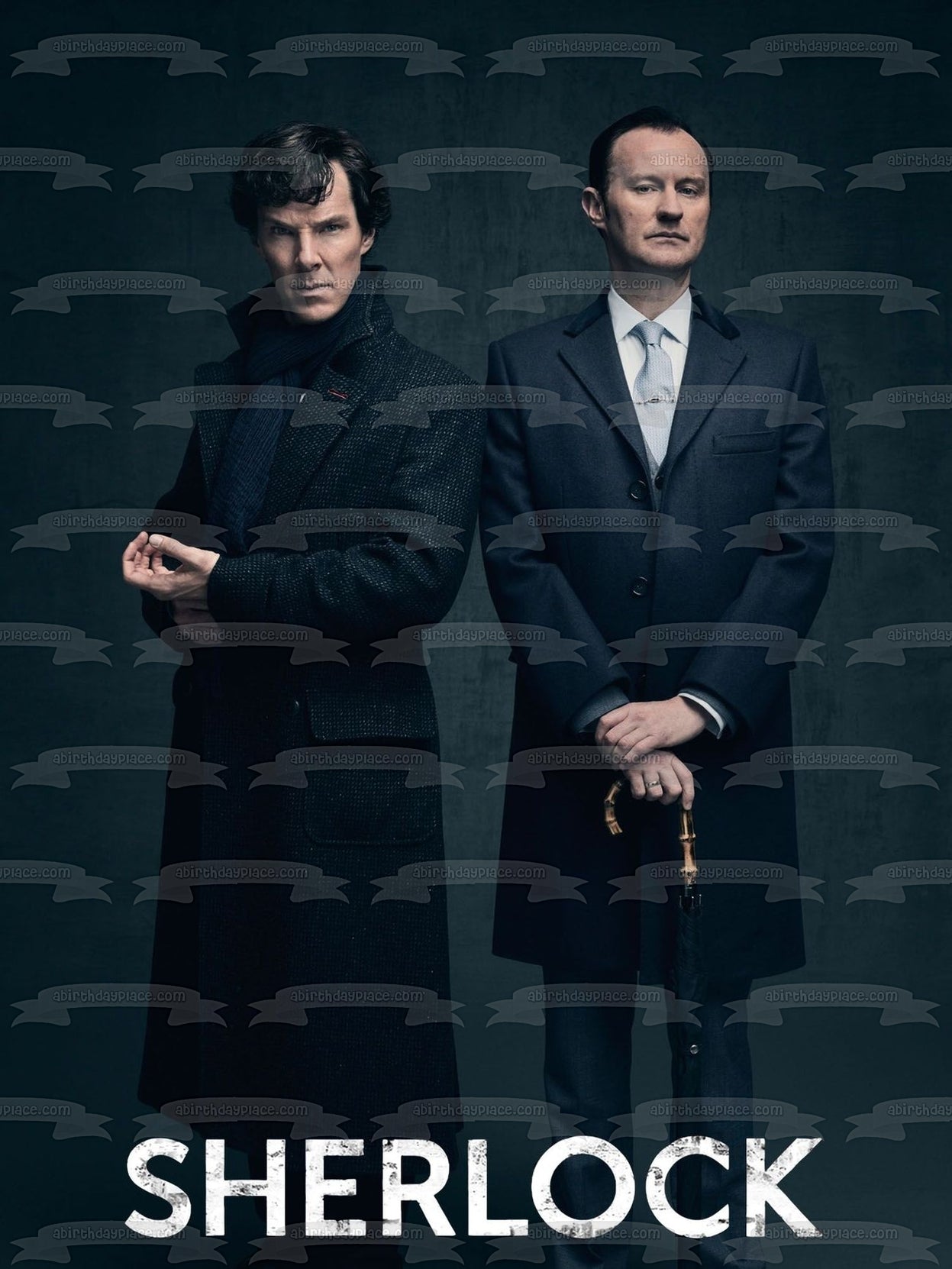 Imagen de decoración comestible para tarta de Sherlock Holmes Mycroft Holmes ABPID27120 