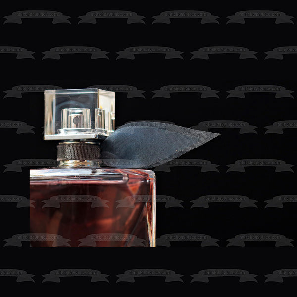 Perfume Bottle Black Background Edible Cake Topper Image ABPID27216