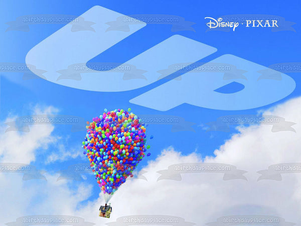 Disney Pixar Up Balloons House Sky Background Edible Cake Topper Image ABPID27243