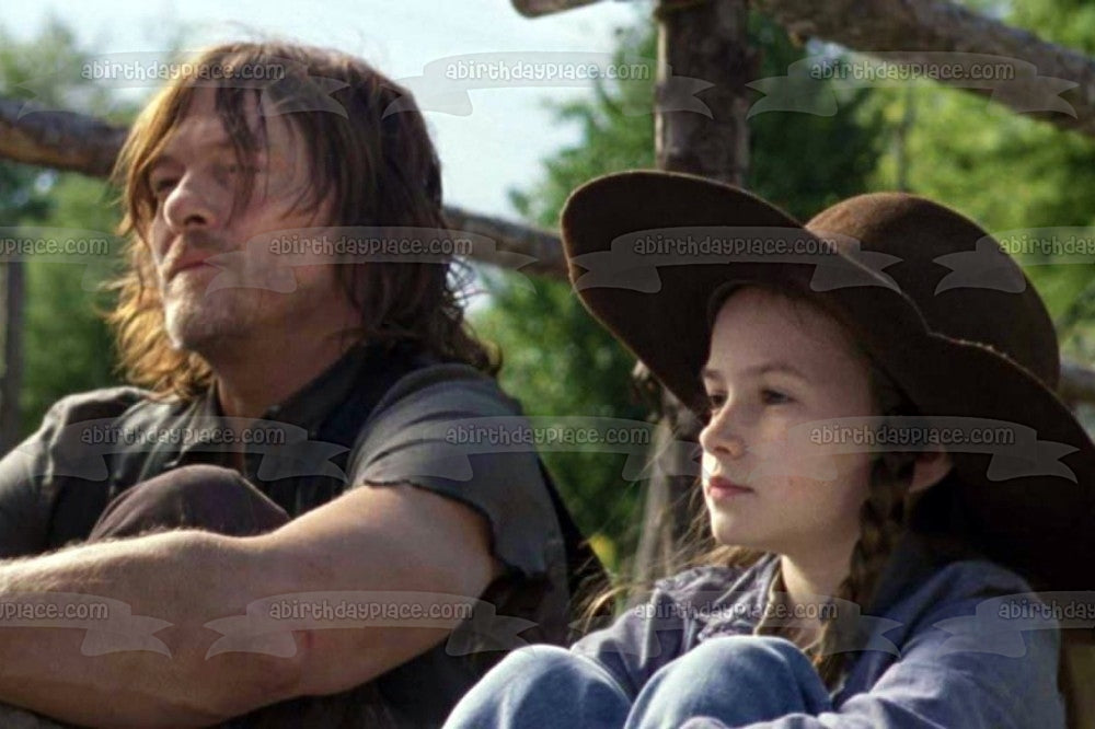 The Walking Dead Daryl Dixon Judith Edible Cake Topper Image ABPID27279