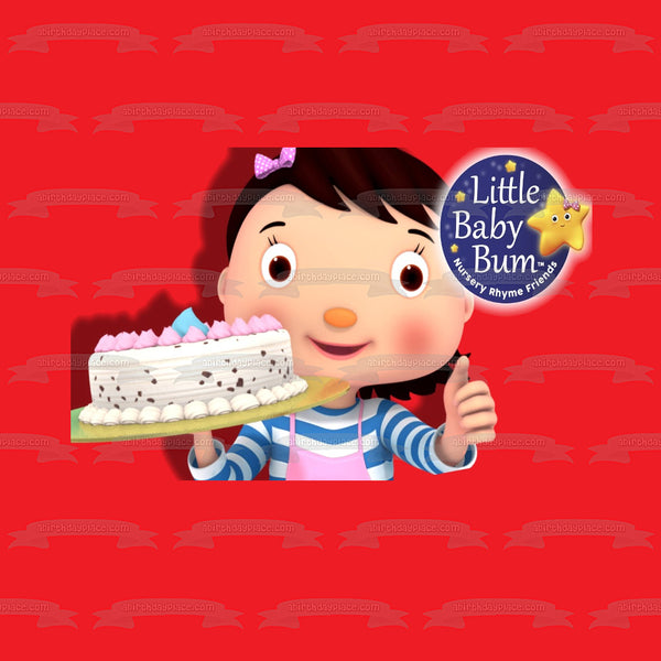 Little Baby Bum Birthday Cake Red Background Edible Cake Topper Image ABPID27392
