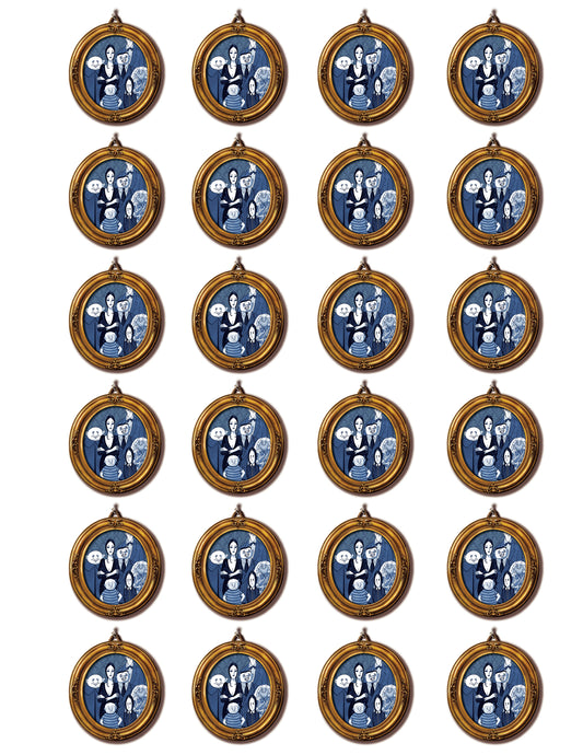 La familia Addams Gomez miércoles Morticia tío Fester marcos de fotos comestibles Cupcake Topper imágenes ABPID27488 