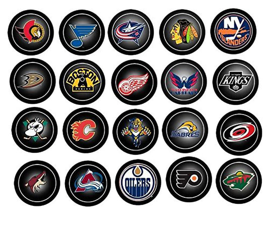 NHL National Hockey League Logos New York Islanders Boston Bruins Anaheim Ducks Chicago Blackhawks Edible Cupcake Topper Images ABPID27620