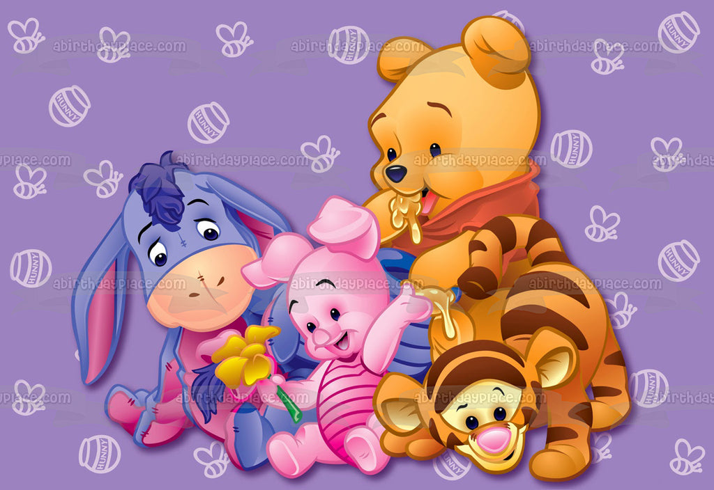 Disney Babies Winnie the Pooh Eeyore Piglet Tigger Bees Honeypot Backg ...