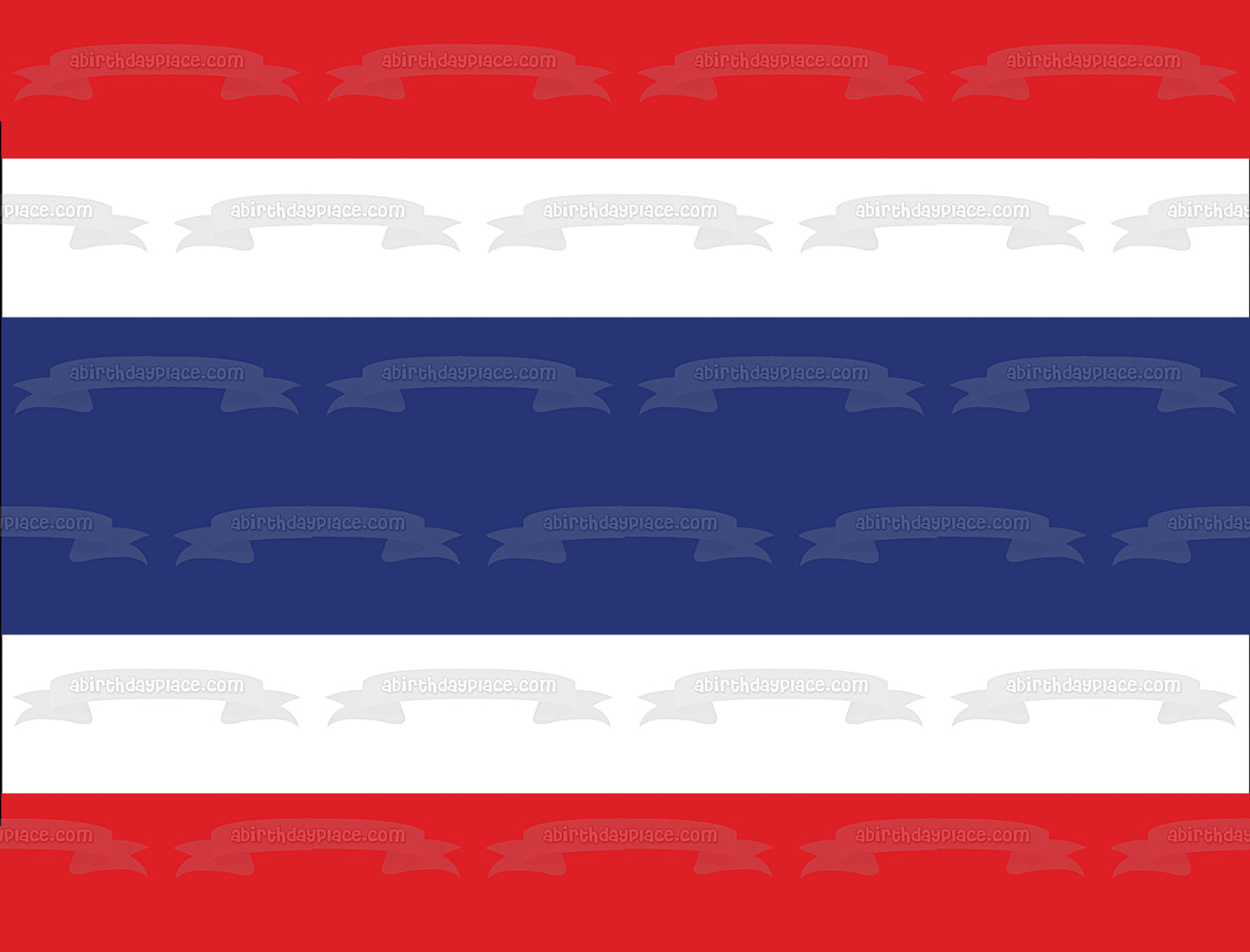 Flag of Thailand Red White Blue Stripes Edible Cake Topper Image ABPID27750