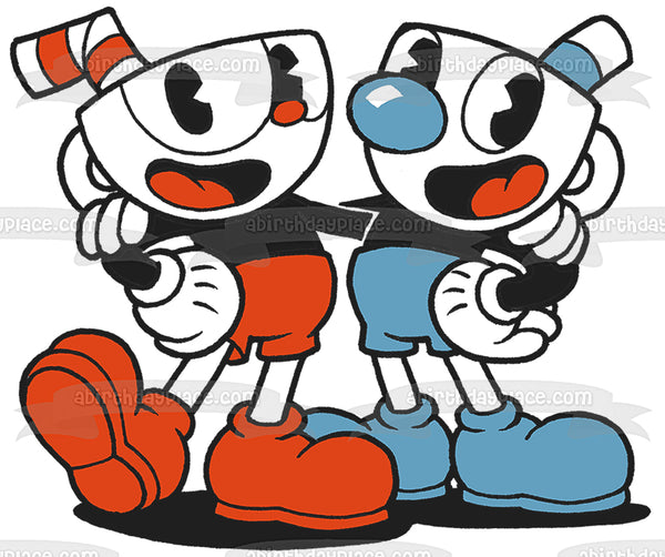 Cuphead and Mugman Edible Cake Topper Image ABPID50303