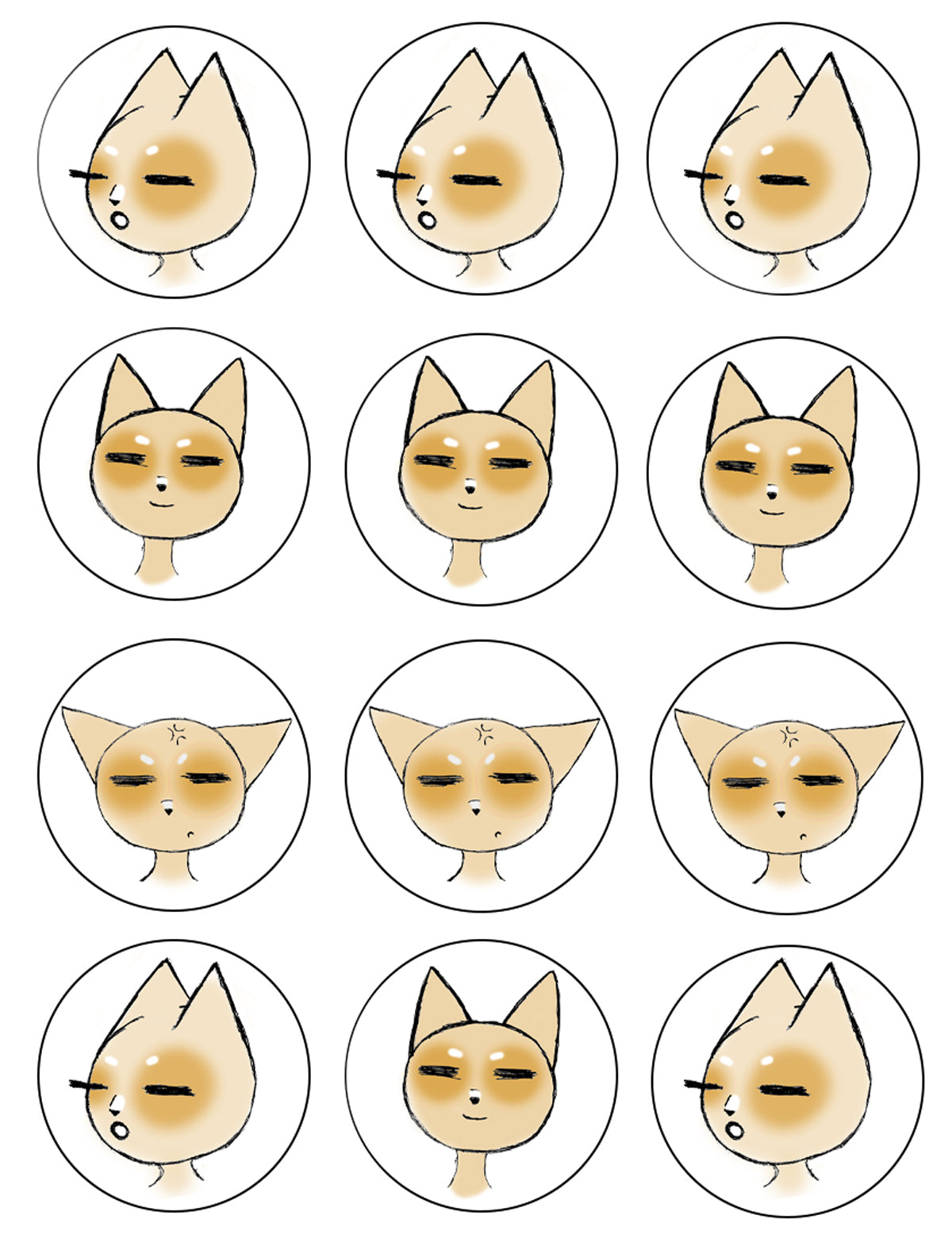 Fox Cat Anime Chibi Character Edible Cupcake Topper Images ABPID50309