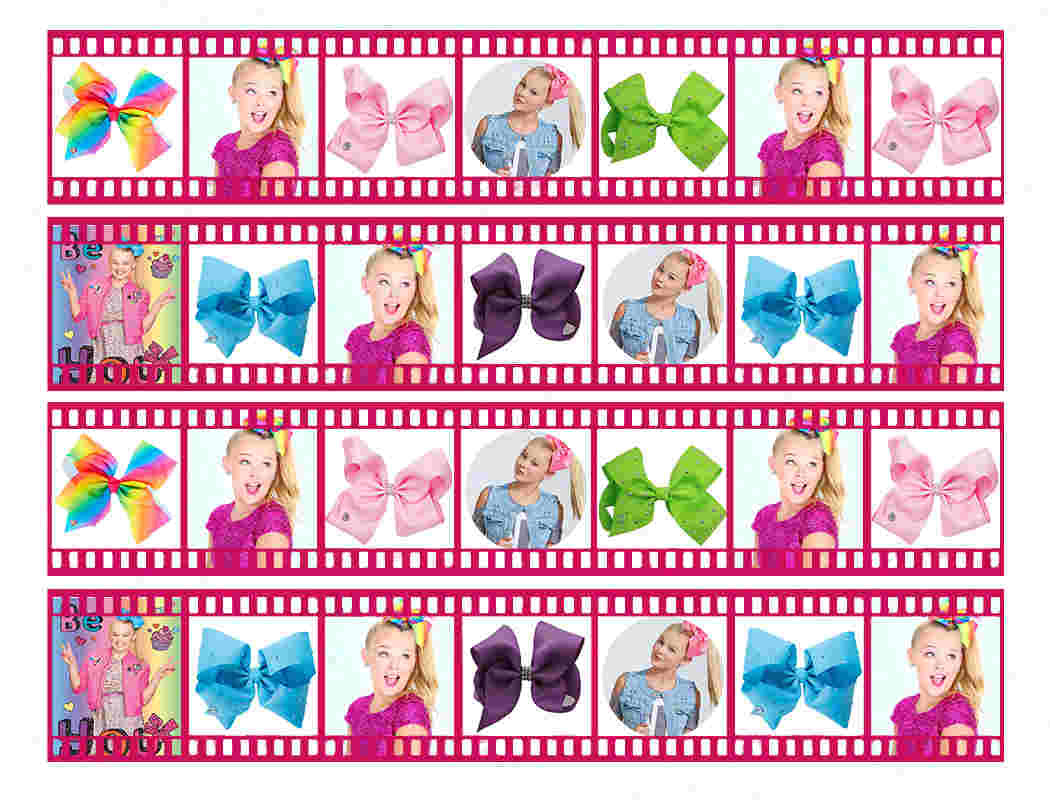 Jojo Siwa Film Strip Joelle Joanie Bow Edible Cake Topper Image Strips ABPID50341