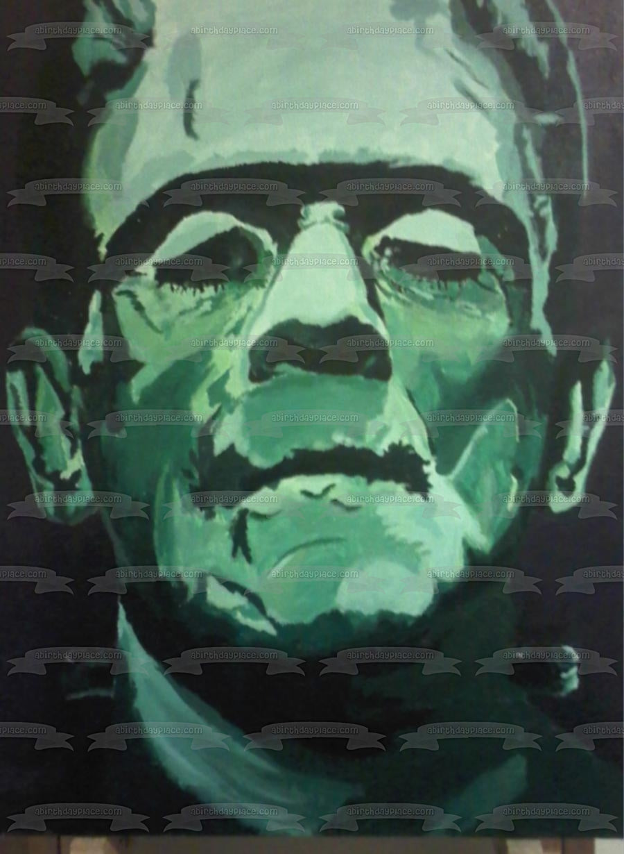 Frankenstein Halloween Boris Karloff Edible Cake Topper Image ABPID50342
