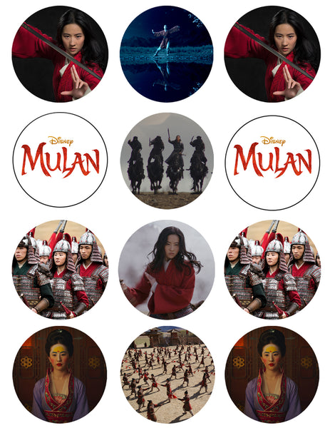 12 Count Mulan Movie Edible Cupcake Topper Images ABPID50424