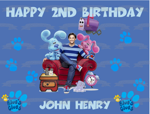 New Blue's Clues Josh Blue Magenta Mailbox Nick Jr Blues Clues Personalized Edible Cake Topper Image ABPID50650
