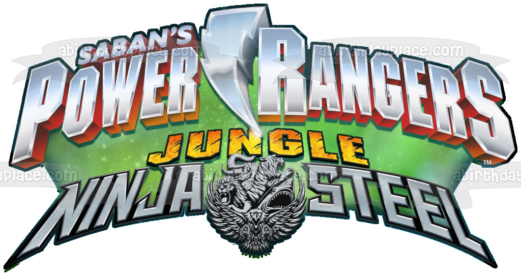 Imagen comestible para decoración de tarta con logotipo de acero Ninja de los Power Rangers de Saban ABPID50654 