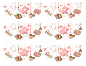 Pink Gifts Candy Cane Ornaments Holiday Strips Edible Cake Topper Image Strips ABPID50713