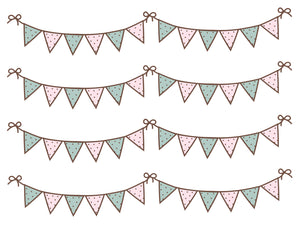 Pink Mint Green Brown Polka Dot Banner Strips Edible Cake Topper Image Strips ABPID50784