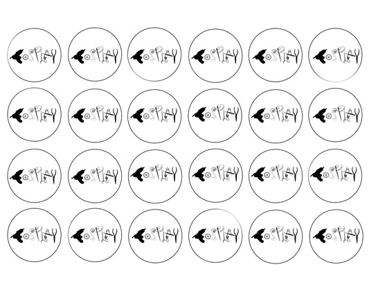 Cosplay Text Craft Tools 24 Count Edible Cupcake Topper Images ABPID50787
