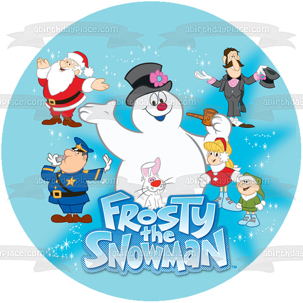 Frosty the Snowman and Friends Santa Professor Hinkle Karen Hocus Pocus Rabbit Edible Cake Topper Image ABPID50801